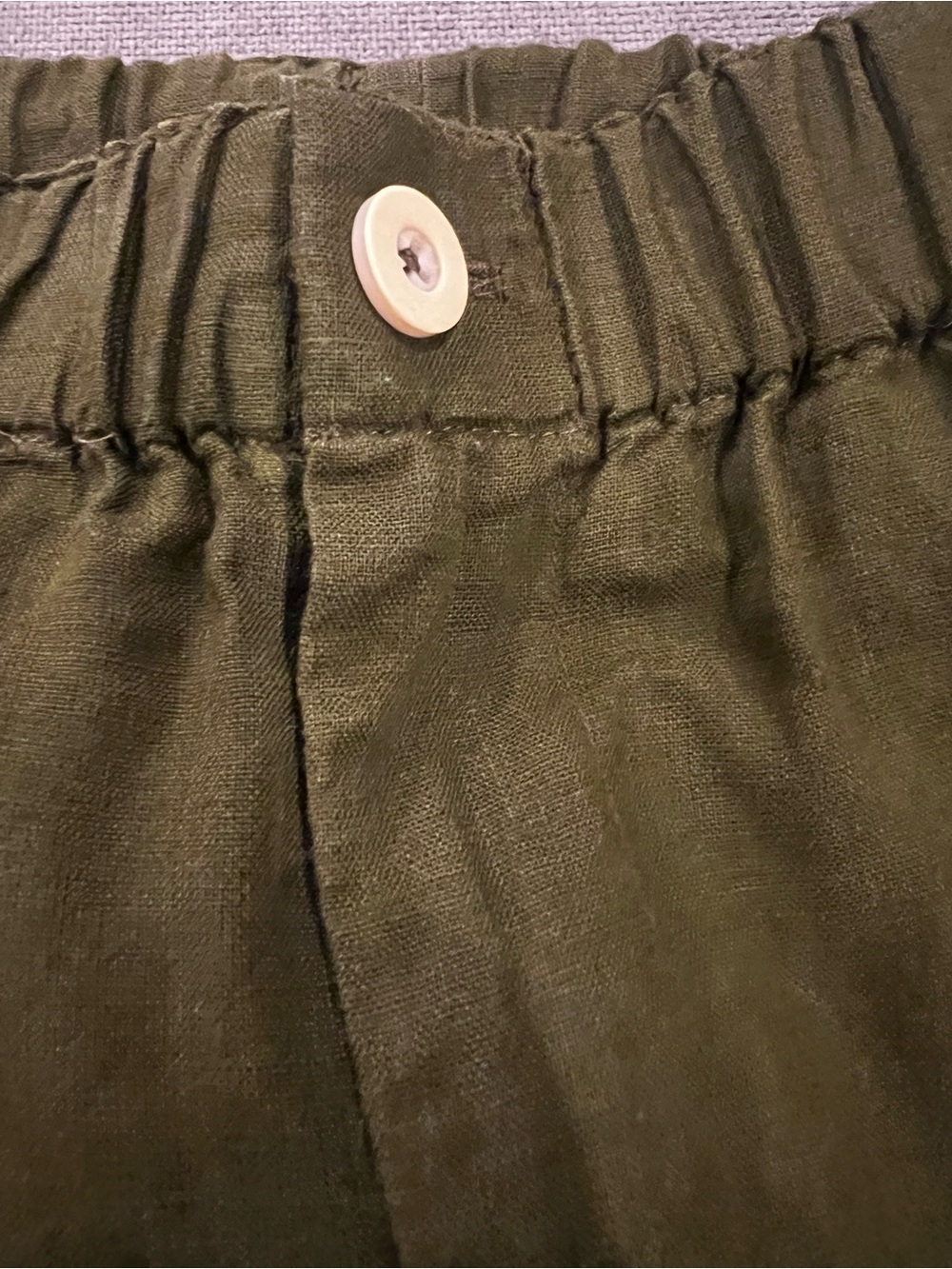 Quince 100% European Linen Drawstring Beach Pants Olive Green Men’s M - Picture 3 of 7